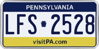 PA license plate LFS2528
