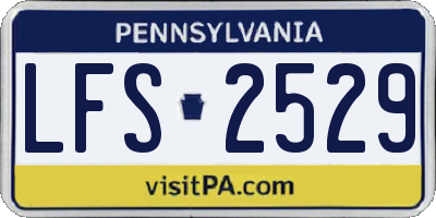 PA license plate LFS2529