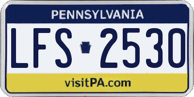PA license plate LFS2530