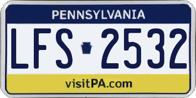 PA license plate LFS2532
