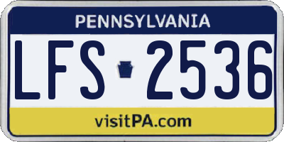 PA license plate LFS2536