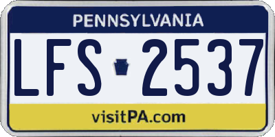 PA license plate LFS2537