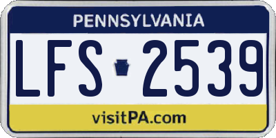 PA license plate LFS2539