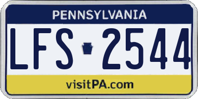 PA license plate LFS2544