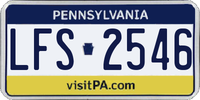 PA license plate LFS2546