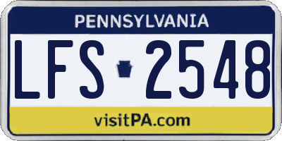 PA license plate LFS2548