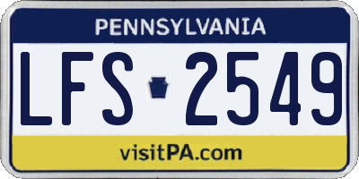 PA license plate LFS2549
