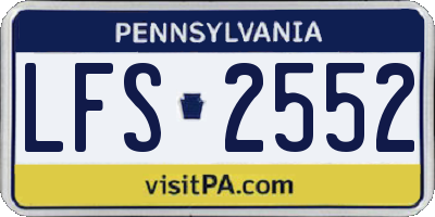 PA license plate LFS2552