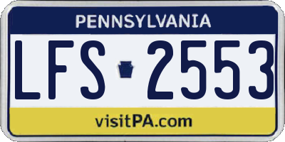 PA license plate LFS2553