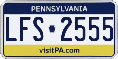 PA license plate LFS2555