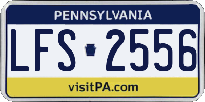 PA license plate LFS2556