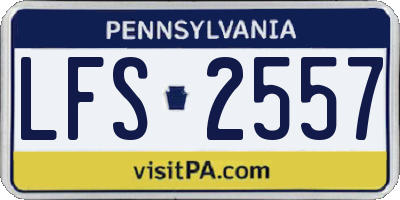 PA license plate LFS2557