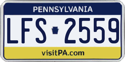 PA license plate LFS2559