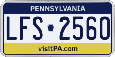 PA license plate LFS2560