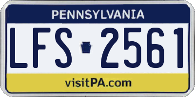 PA license plate LFS2561