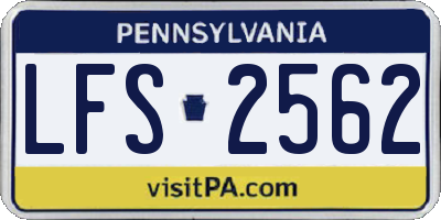 PA license plate LFS2562