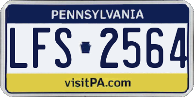 PA license plate LFS2564