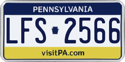 PA license plate LFS2566