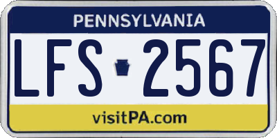 PA license plate LFS2567