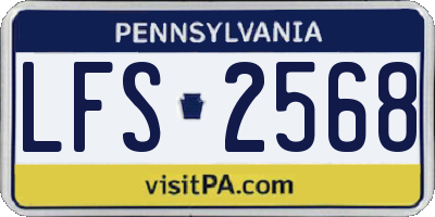 PA license plate LFS2568