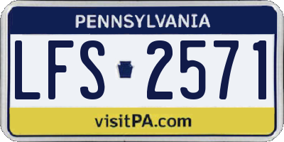 PA license plate LFS2571