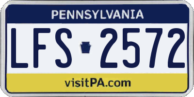 PA license plate LFS2572