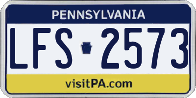 PA license plate LFS2573