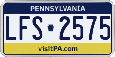 PA license plate LFS2575