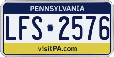 PA license plate LFS2576