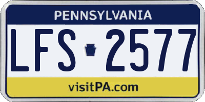 PA license plate LFS2577