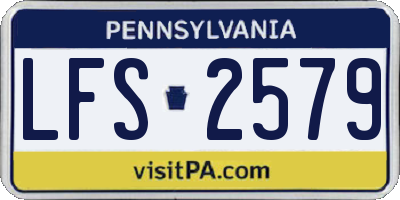 PA license plate LFS2579