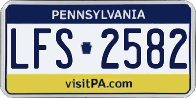 PA license plate LFS2582