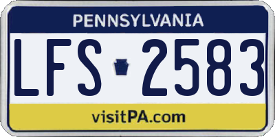 PA license plate LFS2583