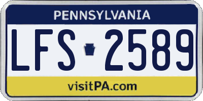 PA license plate LFS2589