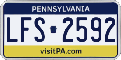 PA license plate LFS2592