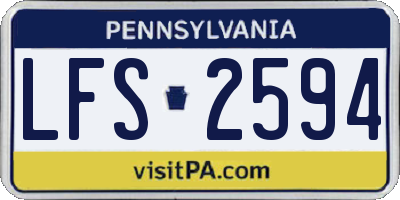 PA license plate LFS2594