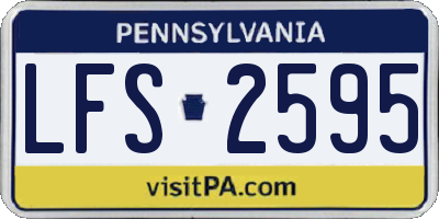 PA license plate LFS2595