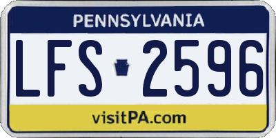 PA license plate LFS2596
