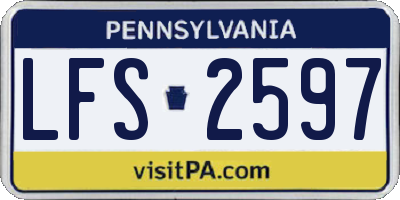 PA license plate LFS2597