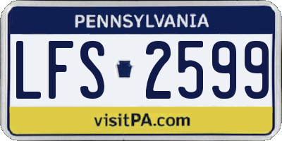 PA license plate LFS2599