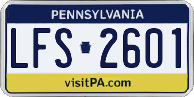 PA license plate LFS2601