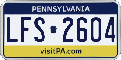 PA license plate LFS2604