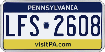 PA license plate LFS2608