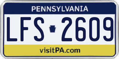 PA license plate LFS2609