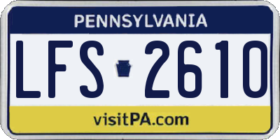 PA license plate LFS2610