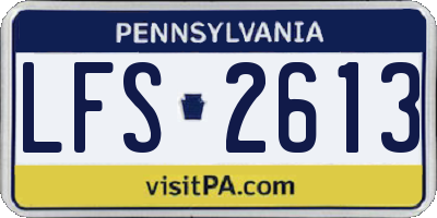 PA license plate LFS2613