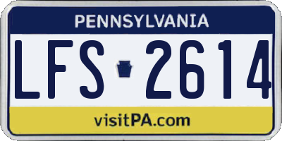 PA license plate LFS2614