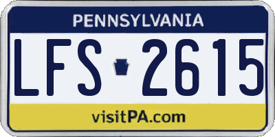 PA license plate LFS2615