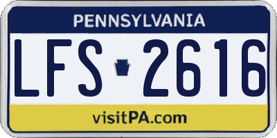 PA license plate LFS2616