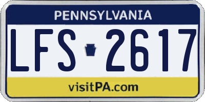 PA license plate LFS2617